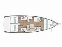 Sun Odyssey 490 4 cabins - Layout image