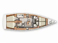 Hanse 455 - Layout image