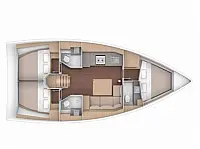 Dufour 390 Grand Large - Layout image