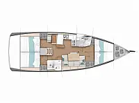 Sun Odyssey 440 / 4 cabins - Layout image