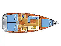 Oceanis 38.1 7 Personen - Layout image