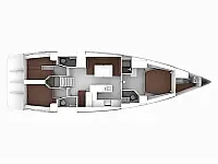 Bavaria Cruiser 56 (3 Cbs) - Layout image