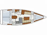 Hanse 345 - Layout image