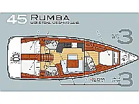 Oceanis 45 (3 cabins) - Layout image