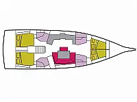 Oceanis 46.1 (4 cab) - Layout image