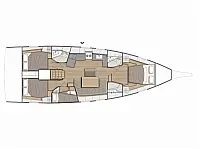 Oceanis 46.1 (4cabs-2heads) - Layout image