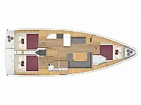 Bavaria C38 - Layout image