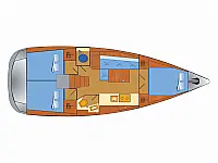 Oceanis 38.1 7 Personen - Layout image