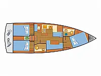 Sun Odyssey 410 3 Kab. - Layout image