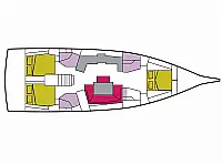 Oceanis 46.1 (3 cab) - Layout image