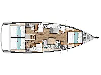 Sun Odyssey 440 - 3 Cabins - Layout image