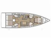 Oceanis 51.1/ 3 cabins - owner's version - Layout image