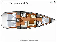 Sun Odyssey 42 i - Layout image