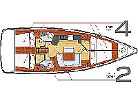 Oceanis 45 (4 cabs) - Layout image