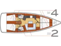 Oceanis 45 (4 cabs) - Layout image