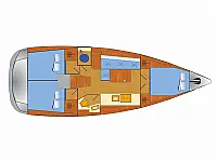 Oceanis 38.1 7 Personen - Layout image