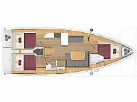 Bavaria C38 - Layout image