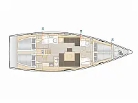 Hanse 458 - Layout image