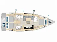 Hanse 460 - 3 cabine - 3 bagni - Layout image