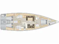 Hanse 588 - Layout image