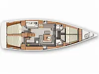 Hanse 445 - Layout image