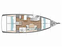 Sun Odyssey 440 (possible to be converted to 3 cabins) - Layout image