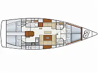 Hanse 445 - 4 cabin - Layout image