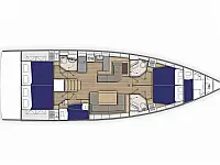 Sunsail 52.4 - Layout image