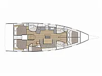 Oceanis 46.1 - 5 cab - Layout image