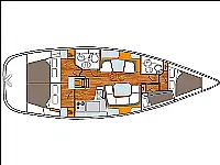 Sun Odyssey 43DS - Layout image