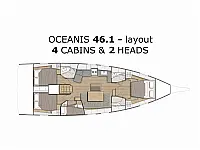 Oceanis 46.1 - owner version - Layout image