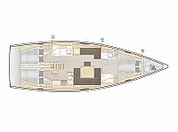 Hanse 458 (3 cab - Layout image