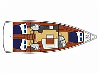 Oceanis 45, 3 cabins - Layout image