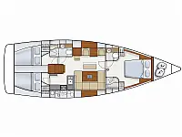 Hanse 345 - Layout image