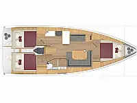 Bavaria C38 - Layout image