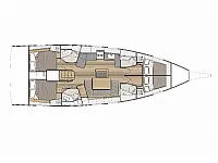 Oceanis 46.1 - 4 cab - Layout image