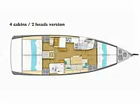 Sun Odyssey 440 - Layout image