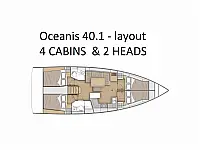 Oceanis 40.1 - 4D cab - Layout image