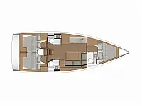 Dufour 390 (3WC) /3cab - Layout image