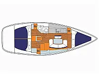 Sunsail 38 - Layout image