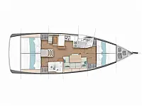 Sun Odyssey 440 (4cab) - Layout image