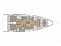 Oceanis 46.1 - 5 cab. - Layout image