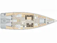 Hanse 588 (Owner's Version) - Layout image