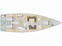 Hanse 588 - Layout image