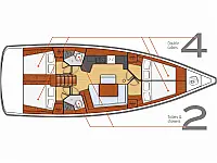 Oceanis 45 (4 cabins) - Layout image