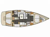 Elan Impression 50 (5+1cabins / 2+1 toilet) - Layout image