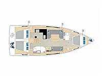 Hanse 410 - Layout image