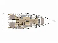 Oceanis 46.1 (5 cab) - Layout image