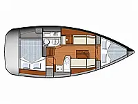 Sun Odyssey 33i (2 cab.) - Layout image