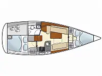 Hanse 325 (2 cab.) - Layout image